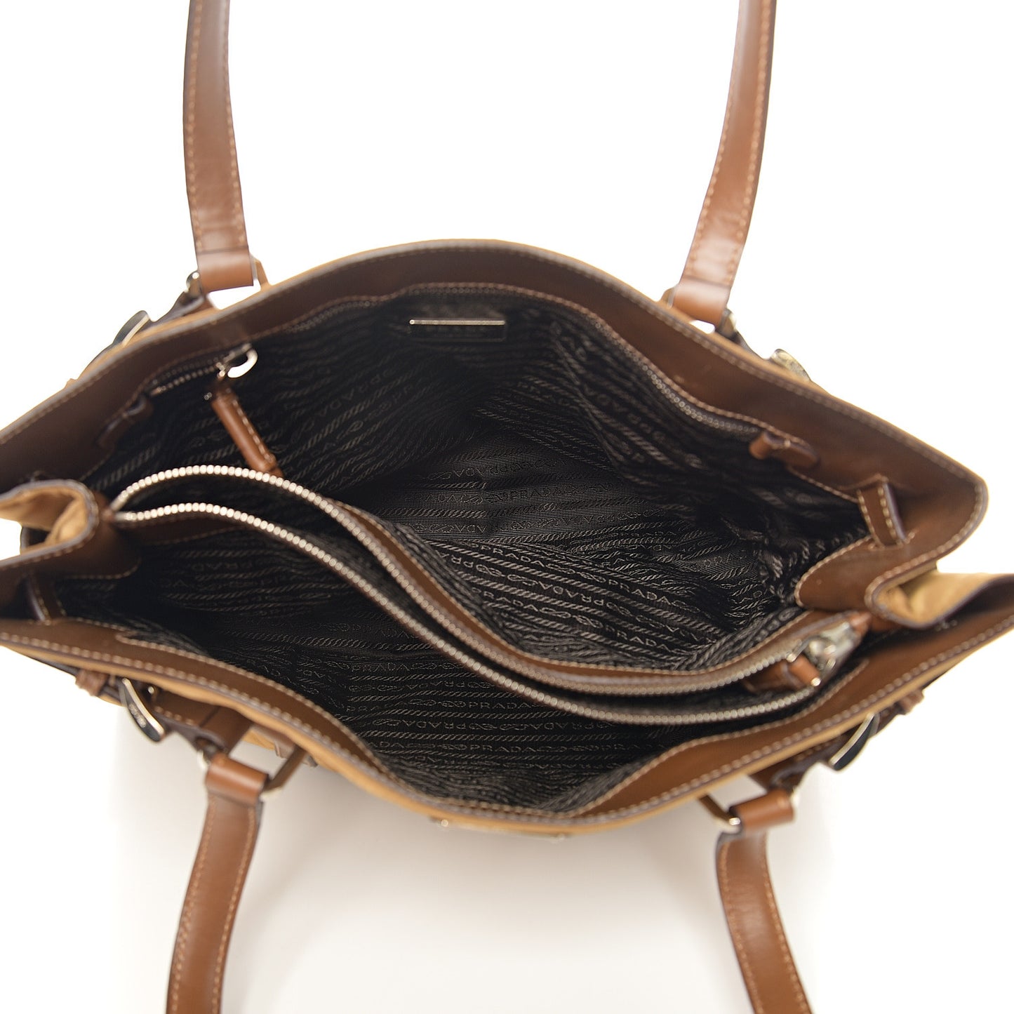 Tessuto Nylon Saffiano Tote Cammello
