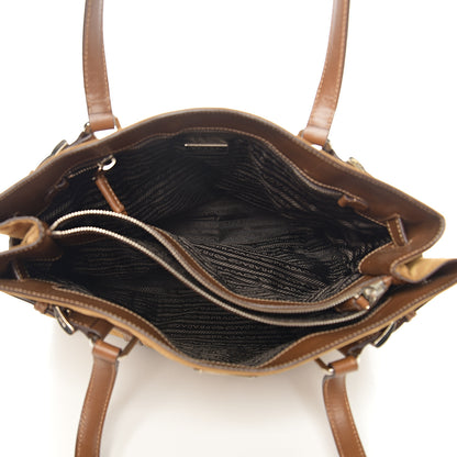 Prada Tessuto Nylon Saffiano Tote Cammello 4 of 9