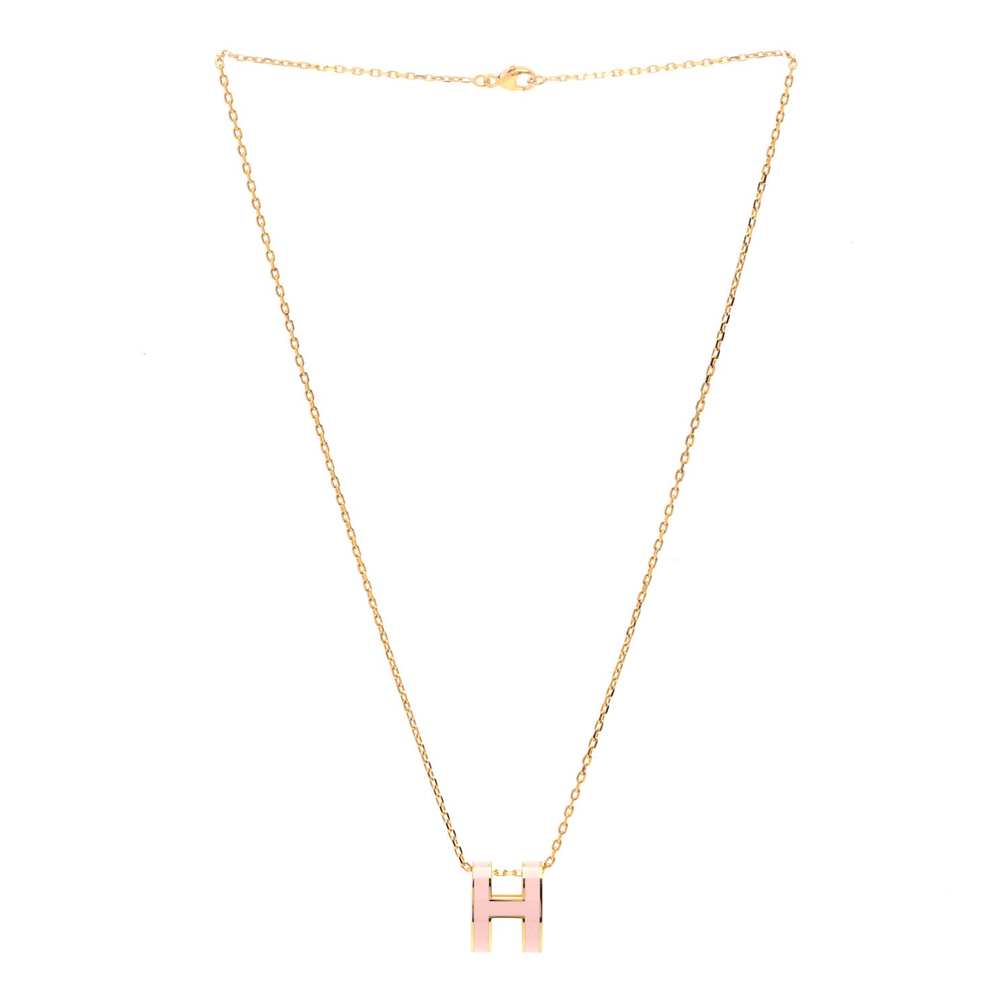 Lacquered Rose Gold Pop H Pendant Necklace Rose Dragee