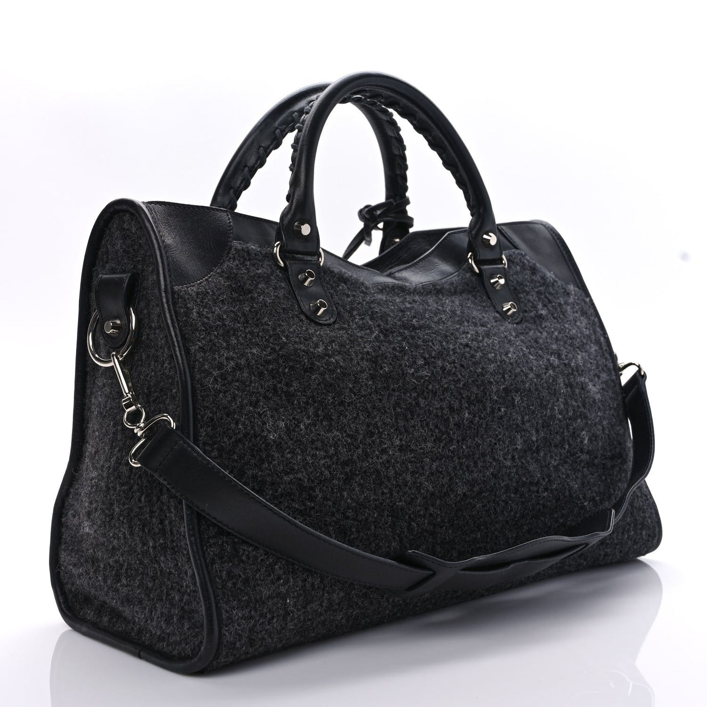 Alpaca Calfskin Classic Silver Hardware City Black