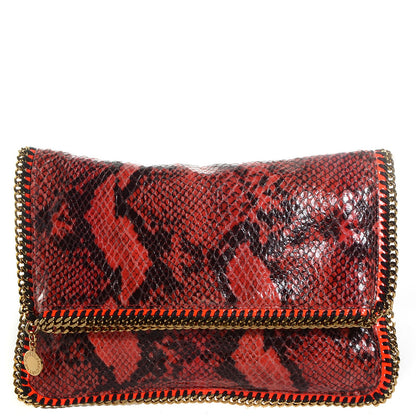 Stella McCartney Python Print Falabella Fold Over Clutch 1 of 8
