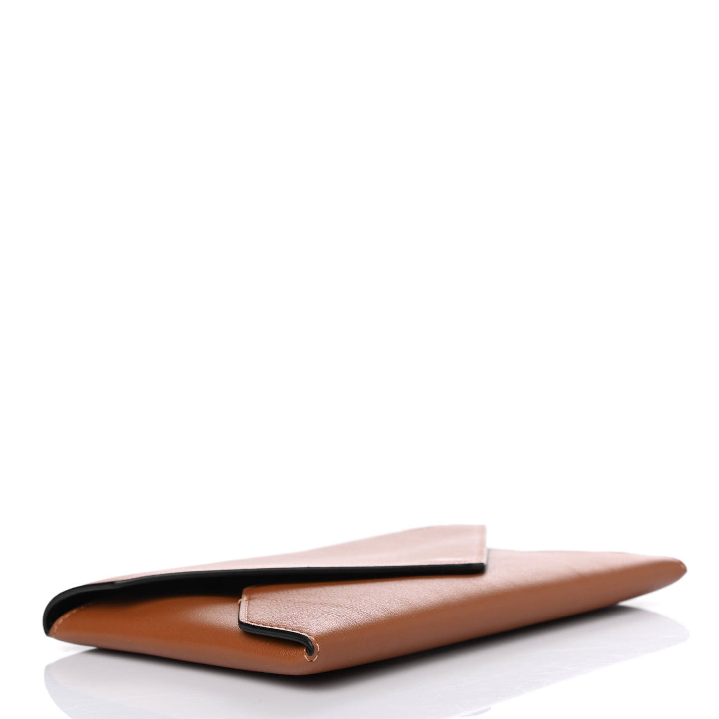 Calfskin Mail Print Envelope Pouch Tan