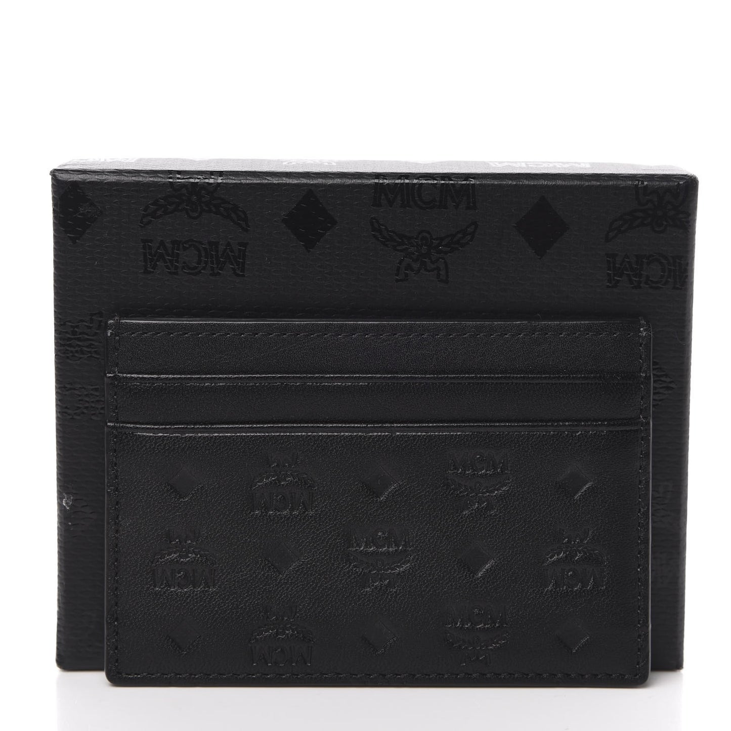 Calfskin Ottomar Monogram Card Case Black