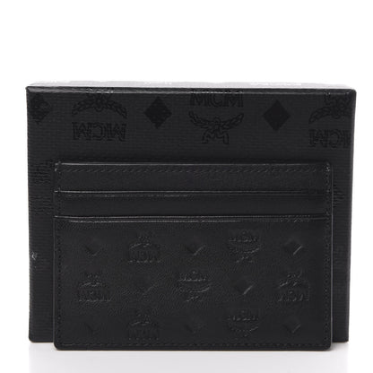 MCM Calfskin Ottomar Monogram Card Case Black 8 of 8