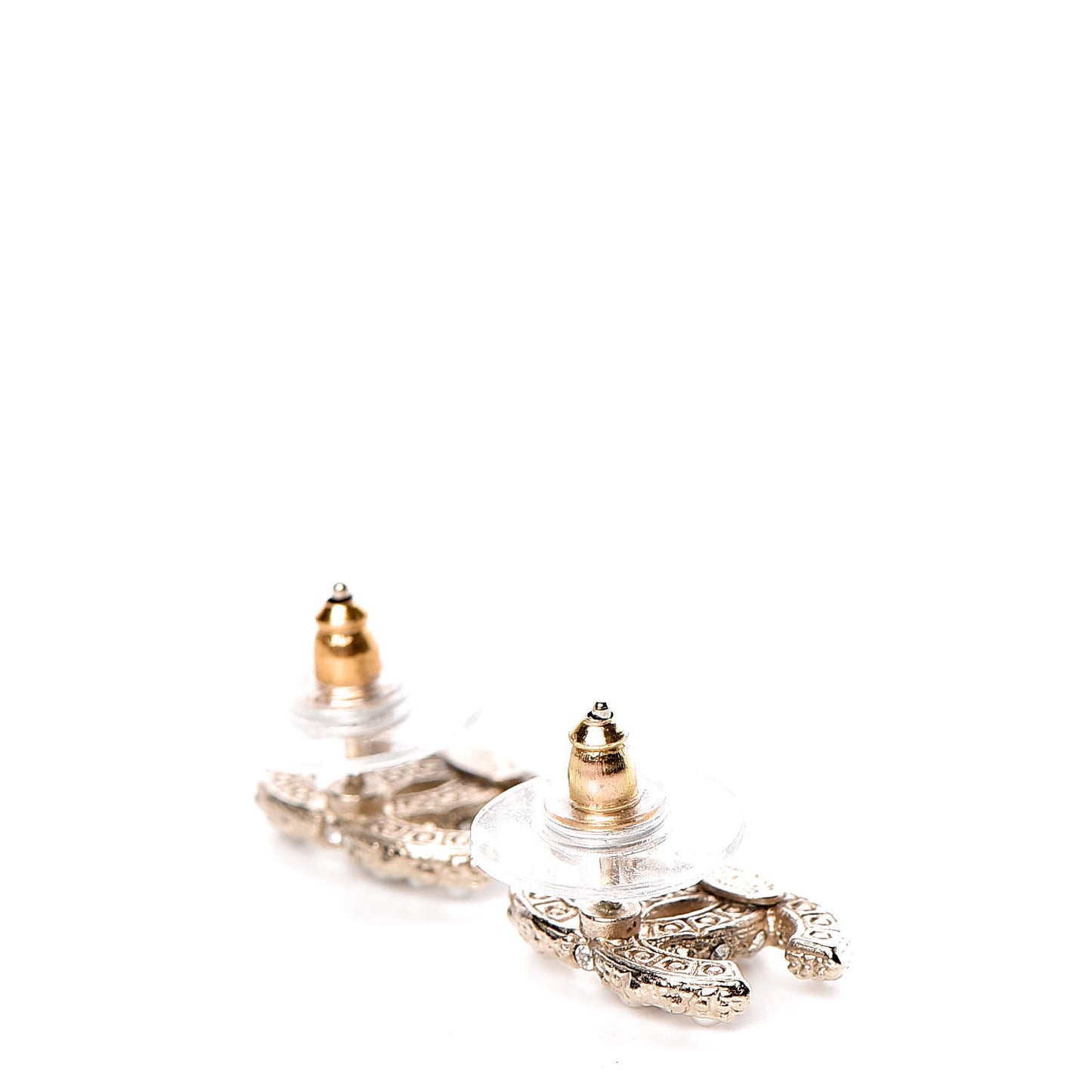 Pearl Crystal CC Earrings Gold