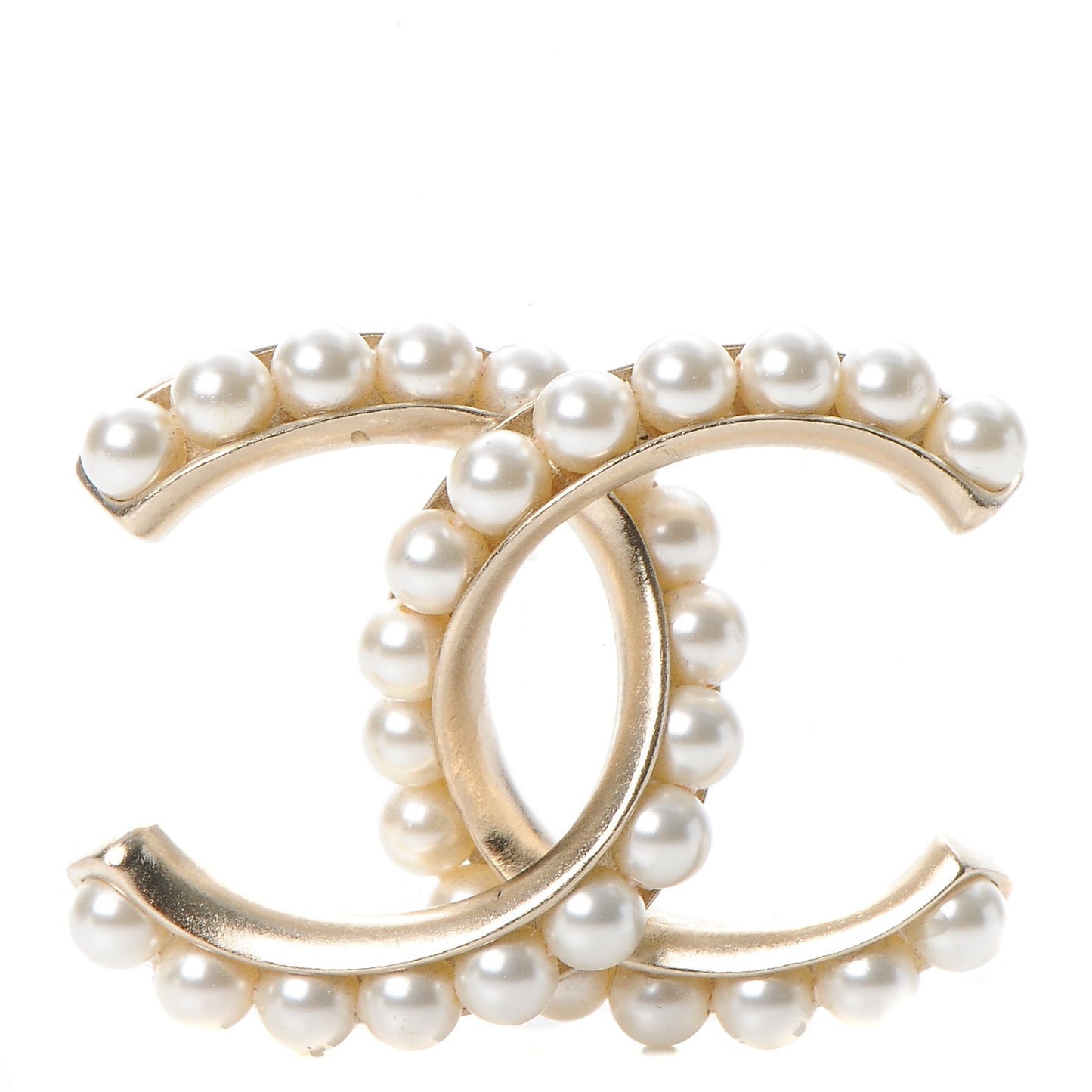 Pearl CC Brooch Gold