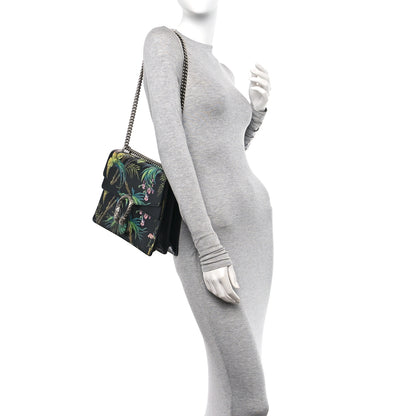 Gucci Calfskin Tropical Print Medium Dionysus Shoulder Bag Black Multicolor 2 of 11