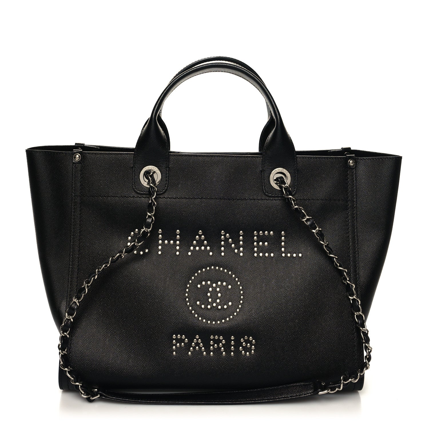 Chanel Caviar Small Studded Deauville Tote Black 1 of 10