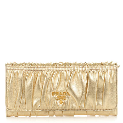 Prada Nappa Gaufre Continental Wallet Platino 1 of 9