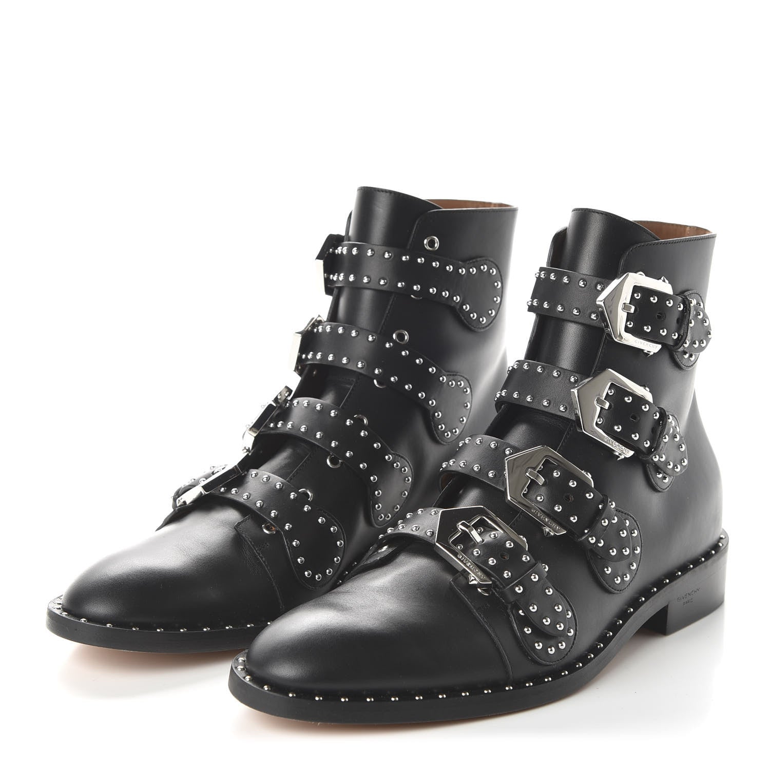 Givenchy Calfskin Studded Prue Buckle Bootie 39.5 Black 3 of 9