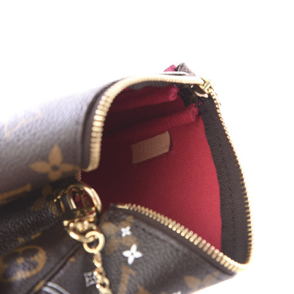 Louis Vuitton Monogram 2019 Christmas Animation Mini Courchevel Pochette Accessories Fuchsia 7 of 10