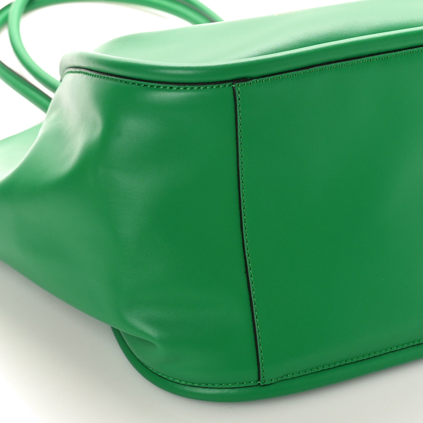 Calfskin XL Ruched Tote Green
