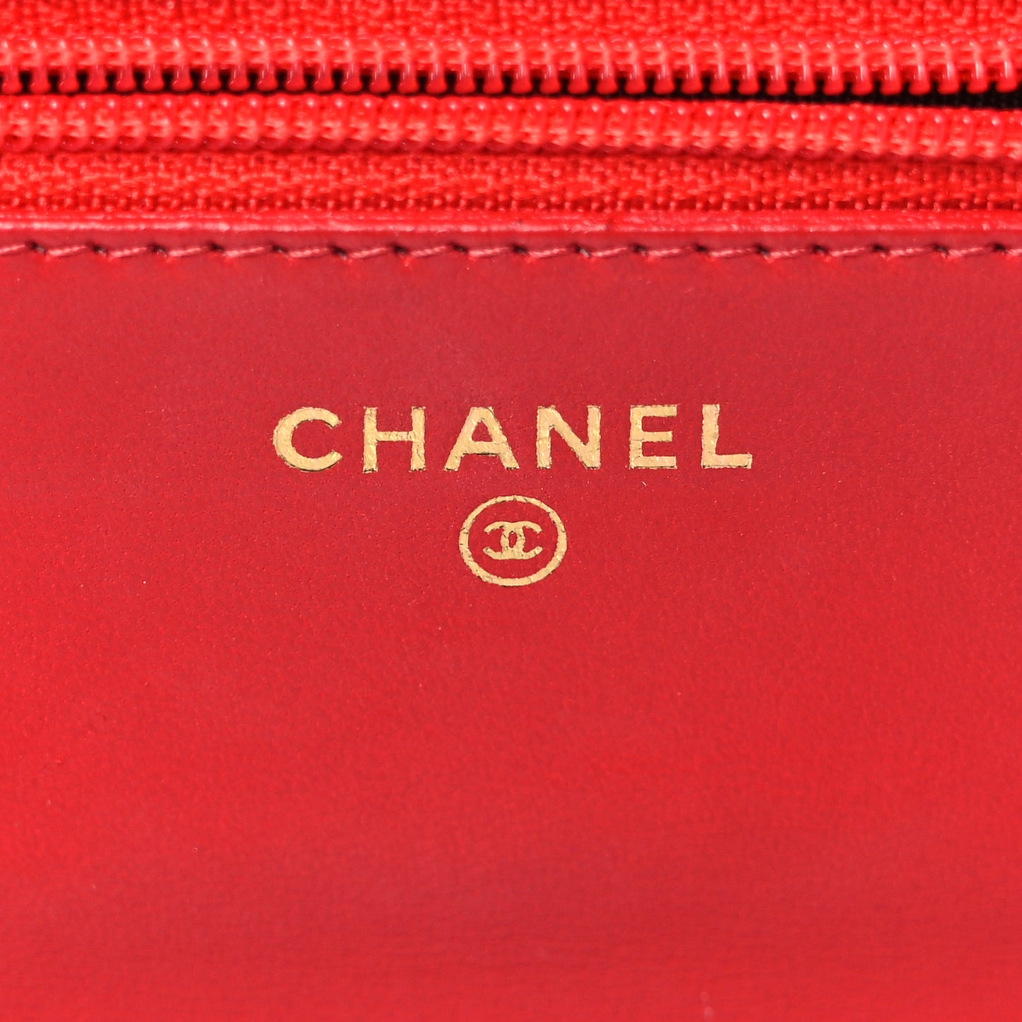 Lambskin Quilted Trendy CC Wallet On Chain WOC Red