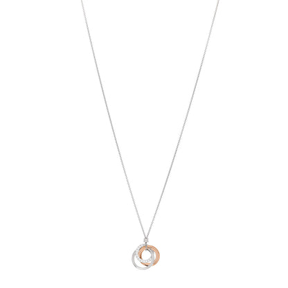 Tiffany 18K White Rose Gold Diamond 1837 Triple Interlocking Circles Pendant Necklace 1 of 7