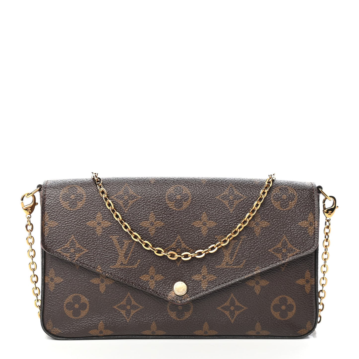 Monogram Pochette Felicie Chain Wallet Fuchsia