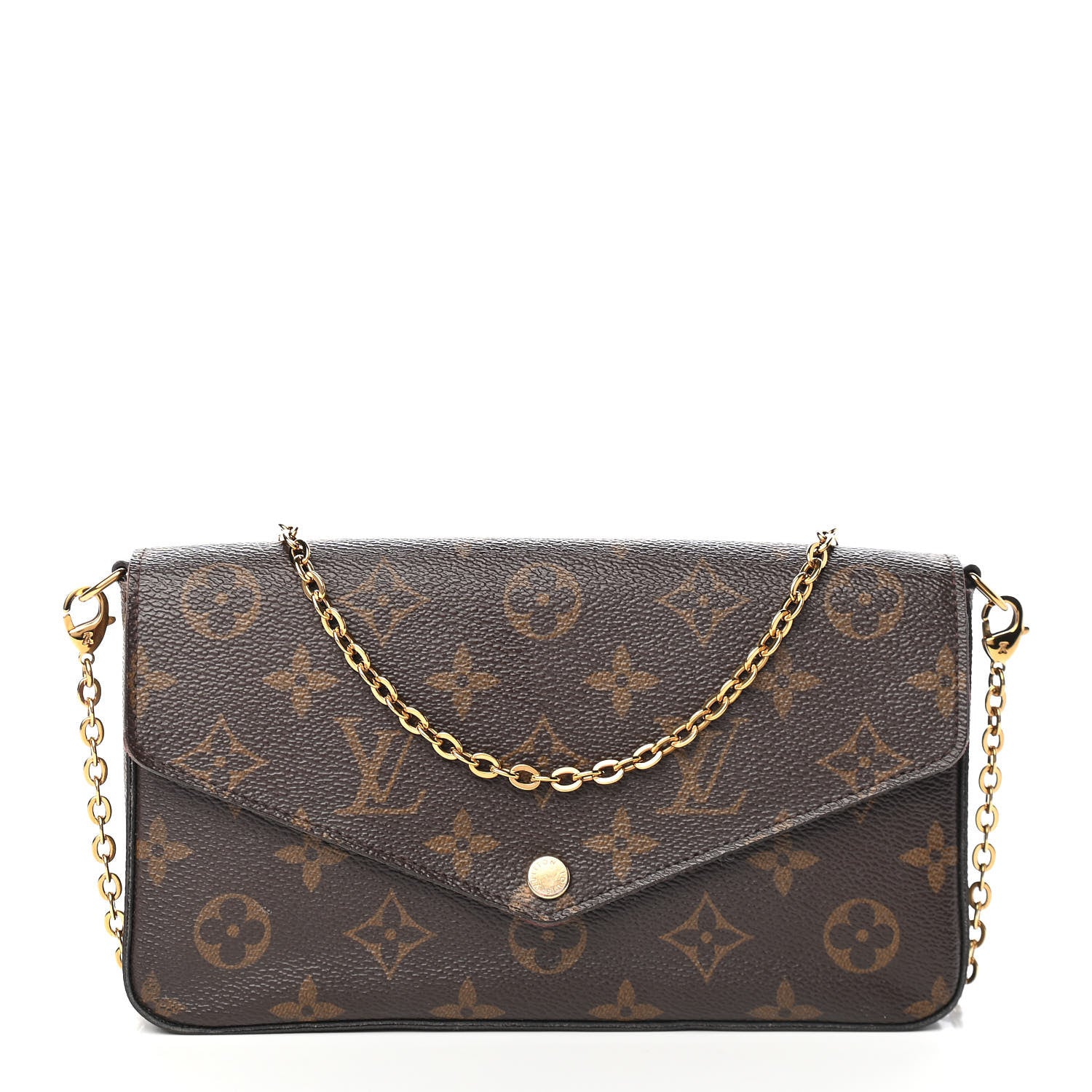 Louis Vuitton Monogram Pochette Felicie Chain Wallet Fuchsia 3 of 11