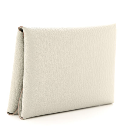 Hermes Chevre Mysore Calvi Duo Card Case Gris Perle 3 of 8