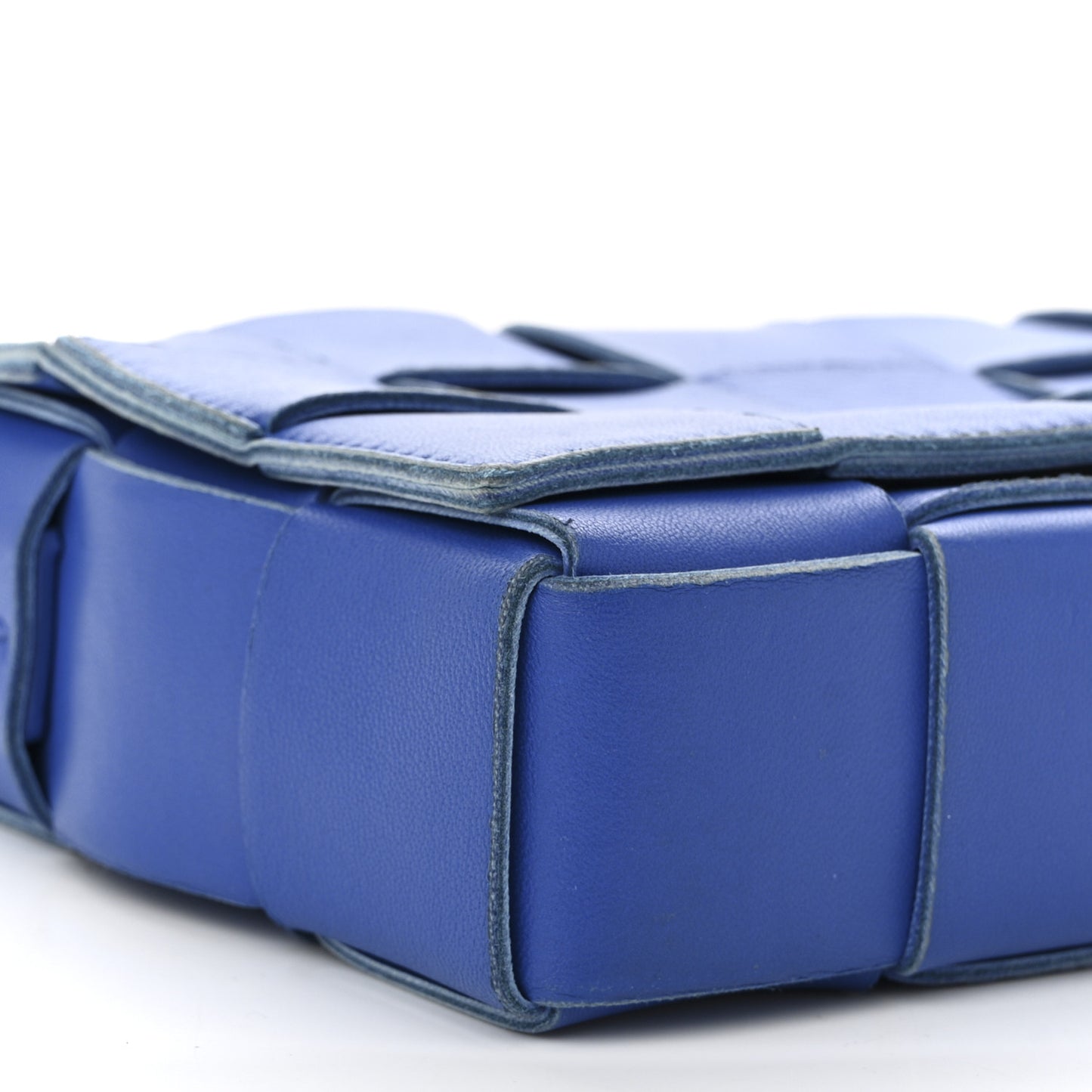 Lambskin Maxi Intrecciato Cassette Crossbody Bag Cobalt