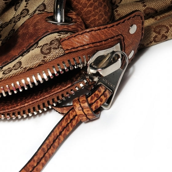 Gucci Monogram Large Bamboo Bar Tassel Shoulder Bag Brown 8 of 8