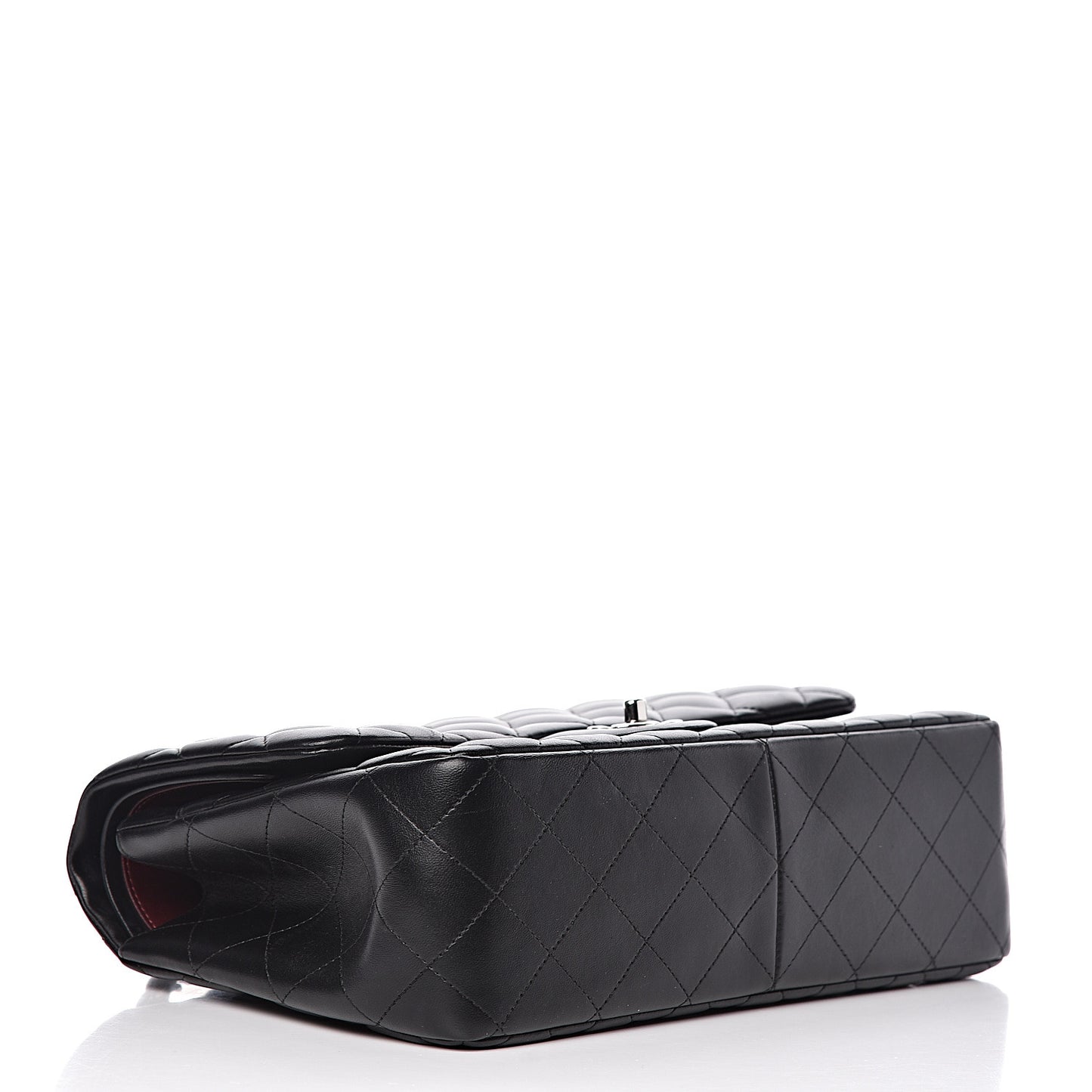 Lambskin Quilted Jumbo Double Flap Black