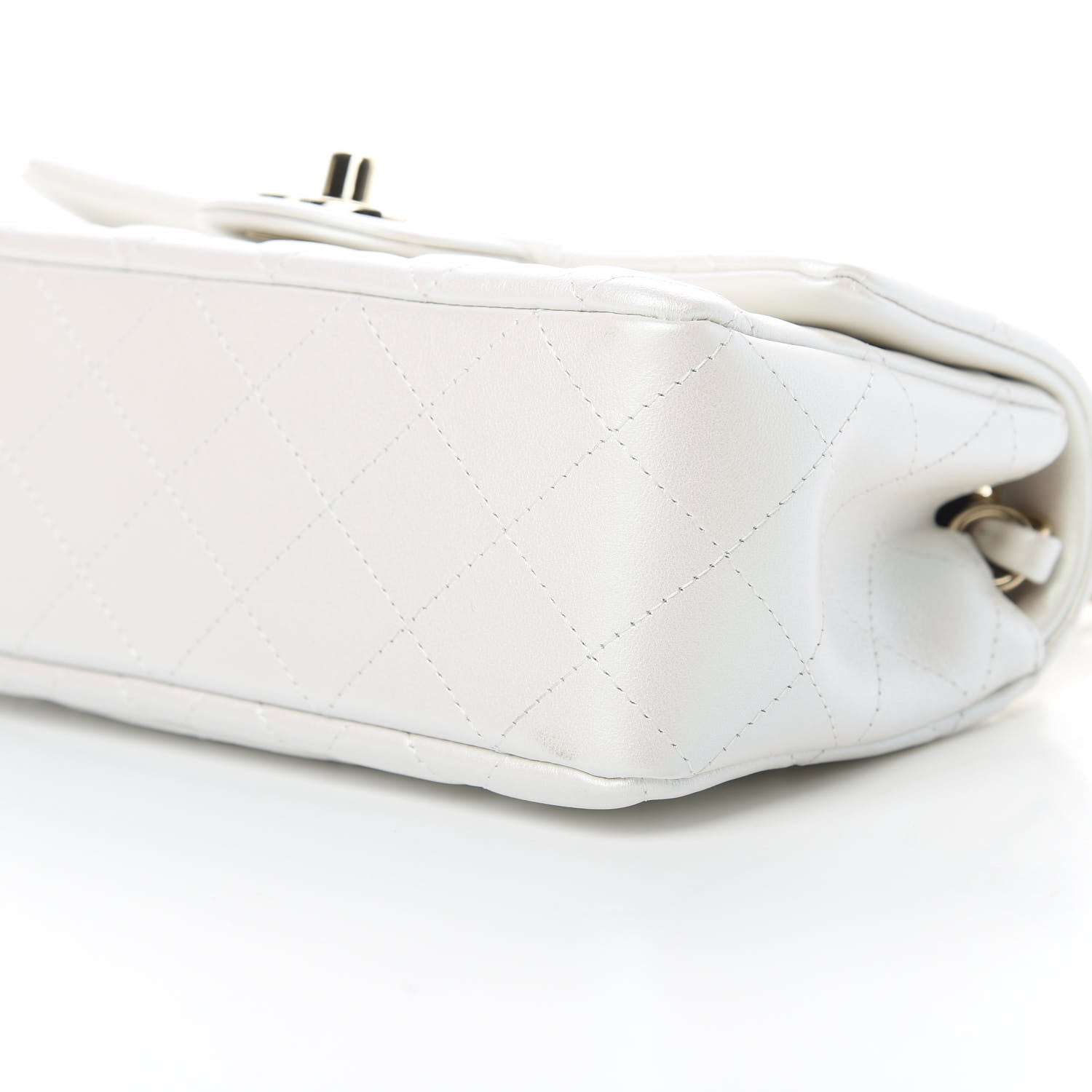 Chanel Iridescent Calfskin Quilted Mini Rectangular Flap White 10 of 11