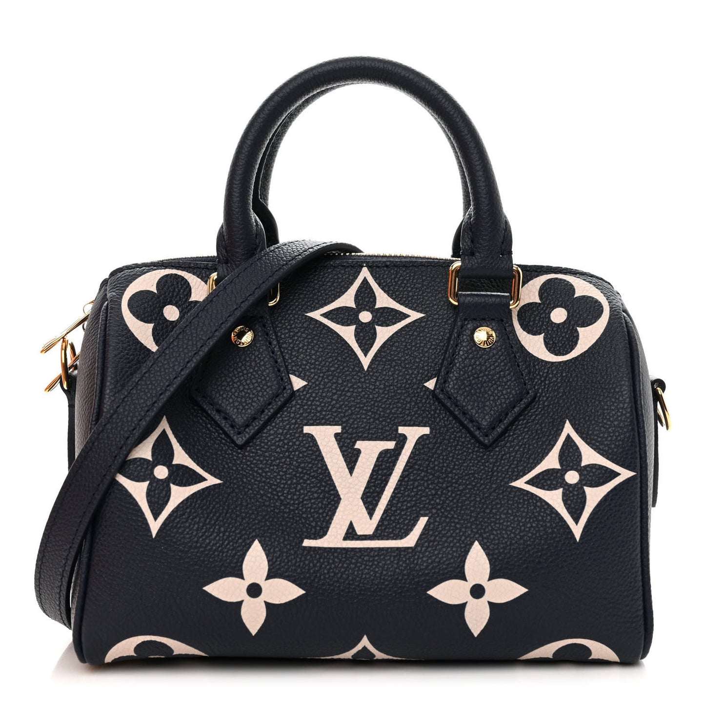 Empreinte Monogram Giant Speedy Bandouliere 20 Navy Creme