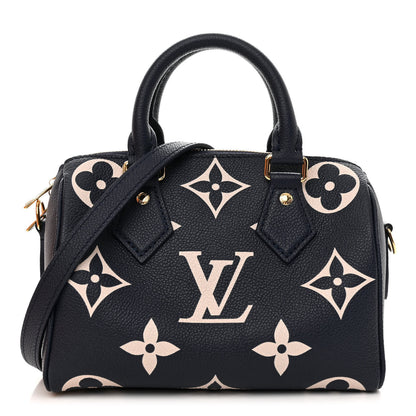 Louis Vuitton Empreinte Monogram Giant Speedy Bandouliere 20 Navy Creme 1 of 10