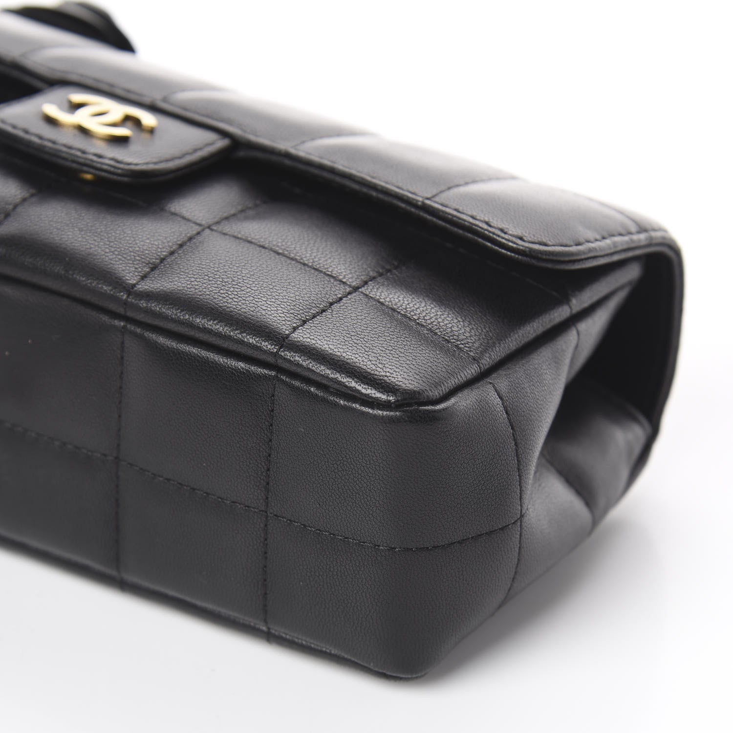 Chanel Lambskin Quilted Mini Chocolate Bar Camellia Flap Black 8 of 8