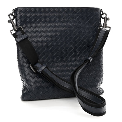 Bottega Veneta Nappa Intrecciato VN Crossbody Messenger Bag Navy 2 of 9