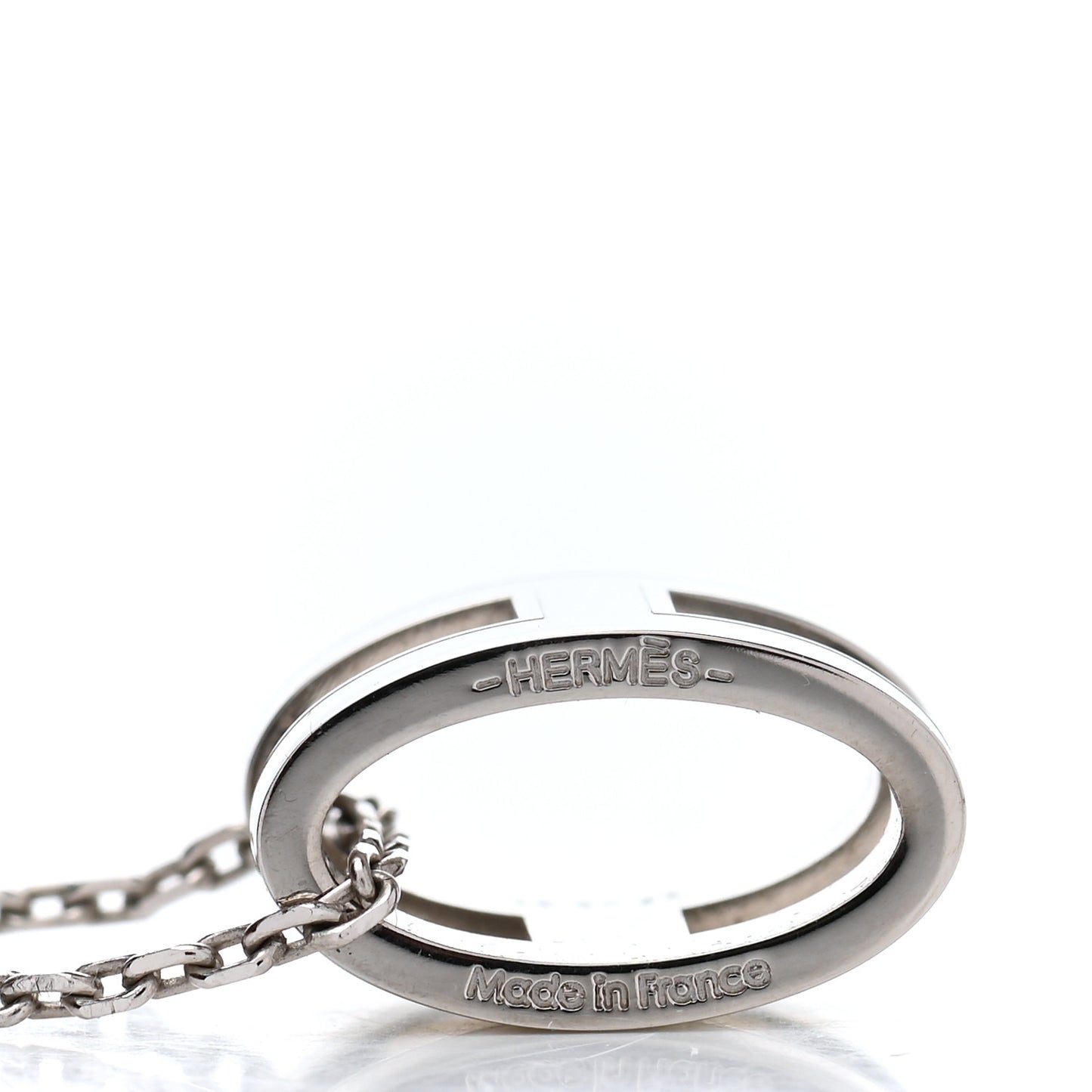 Lacquered Palladium Pop H Pendant Necklace White