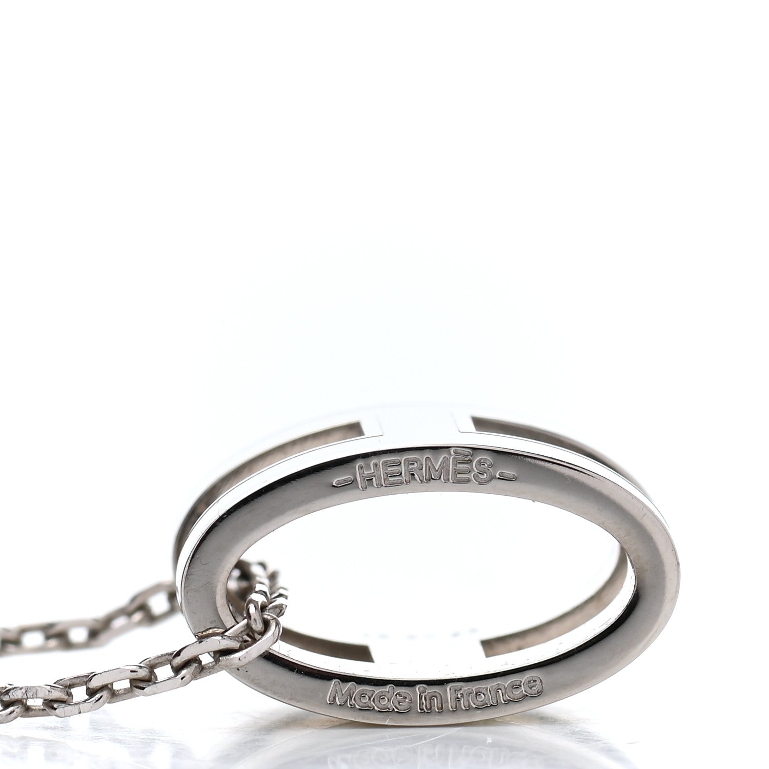 Hermes Lacquered Palladium Pop H Pendant Necklace White 6 of 7
