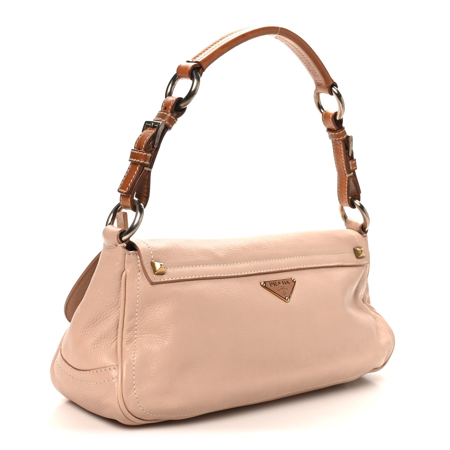Prada Vitello Daino Shoulder Bag Sabbia 3 of 9