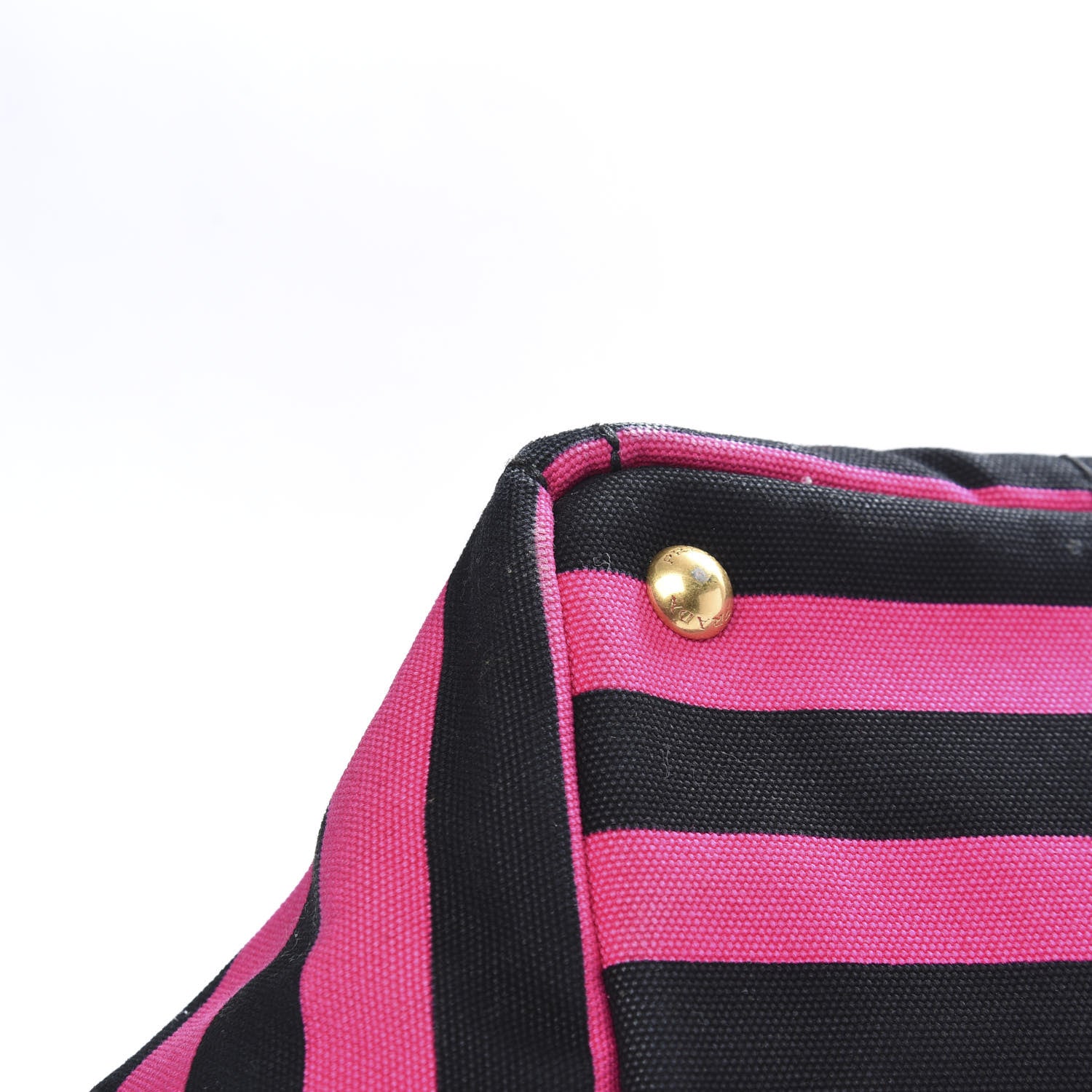 Prada Canapa Striped Tote Fuxia 12 of 15