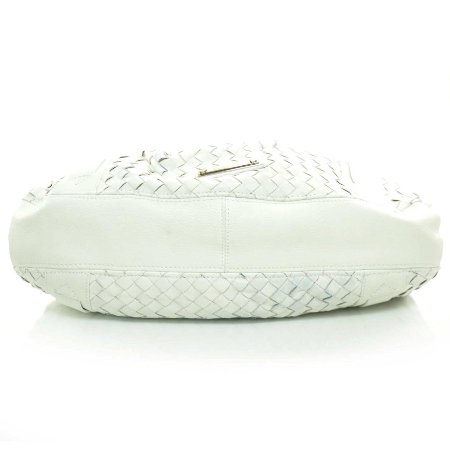 Woven Leather Large Malika Hobo Natural White