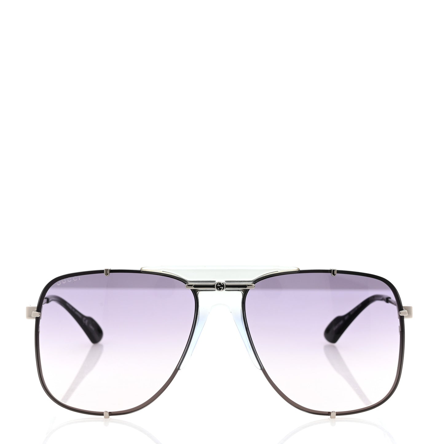 Metal Square Frame Sunglasses GG0739S Black