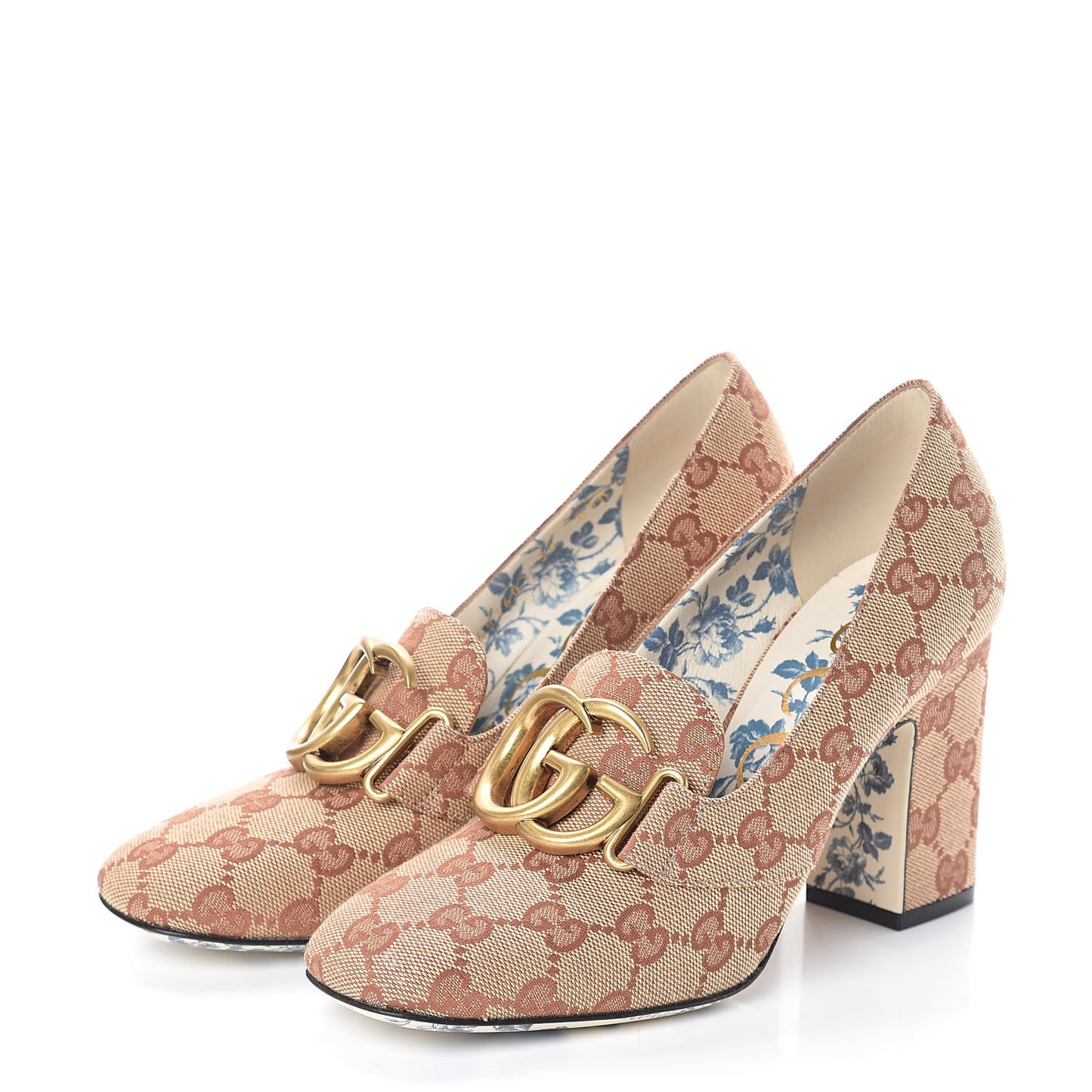 Monogram GG Victoire 95mm Loafer Pumps 36 Beige Ruggine