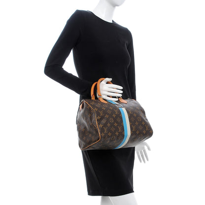 Louis Vuitton Monogram My LV Heritage Speedy 30 White Blue Clair 2 of 9