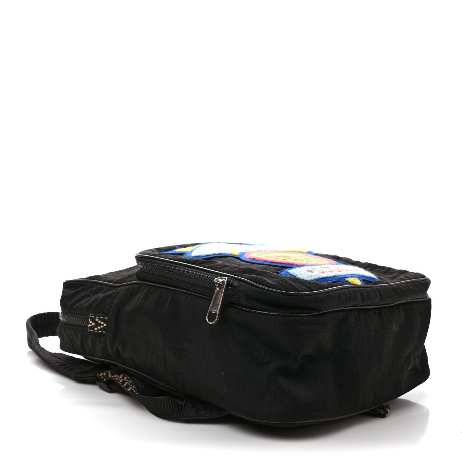 Gucci Nylon Twill 80s Logo Patch Backpack Black 5 of 11