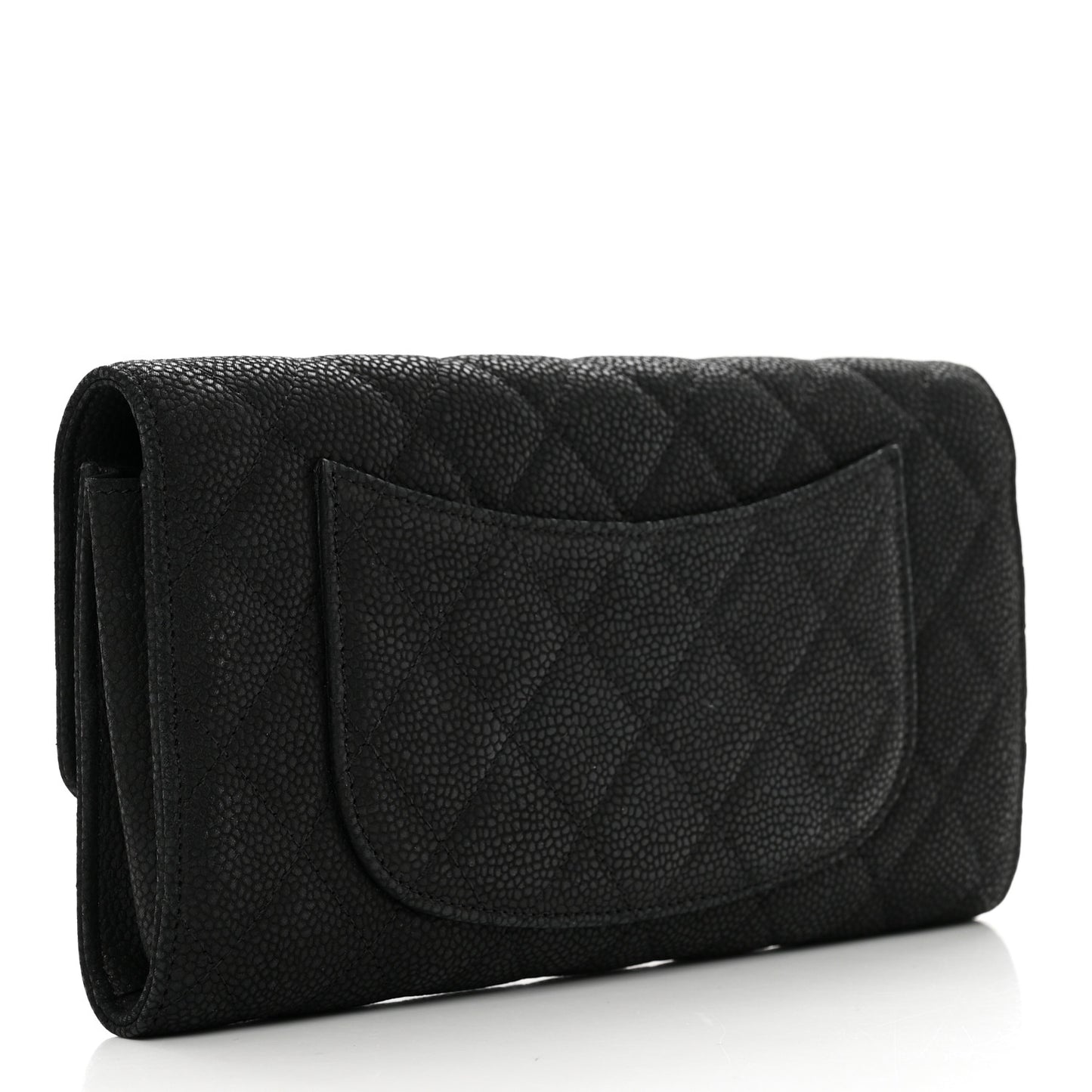 Caviar Quilted Travel Wallet Black