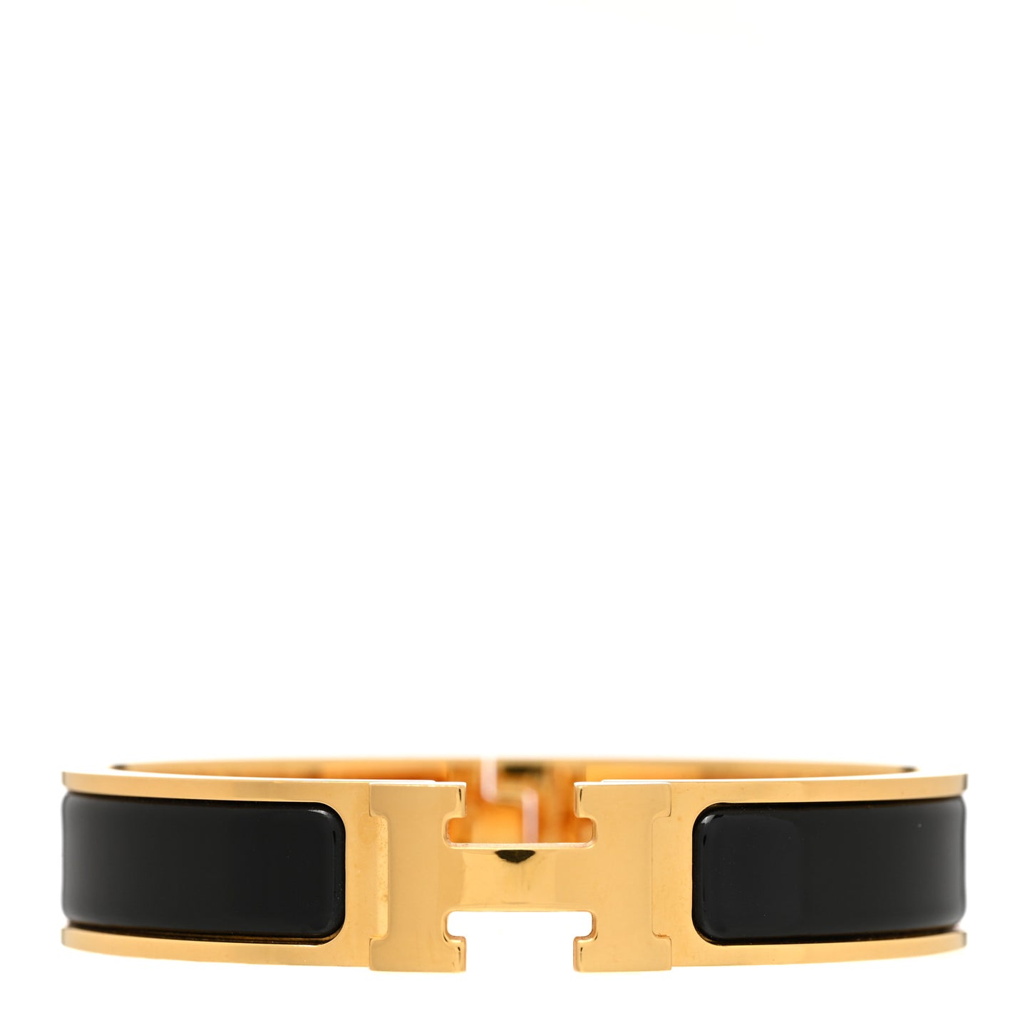 Enamel Narrow Clic Clac H Bracelet PM Black