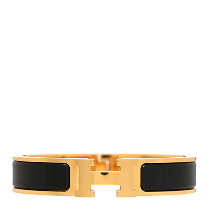 Hermes Enamel Narrow Clic Clac H Bracelet PM Black 1 of 7