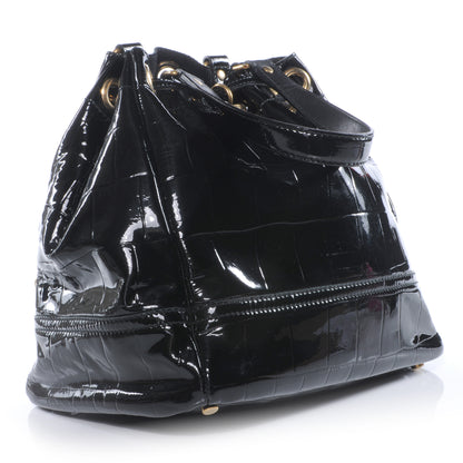 Saint Laurent Patent Croc Overseas Tote Black 3 of 7