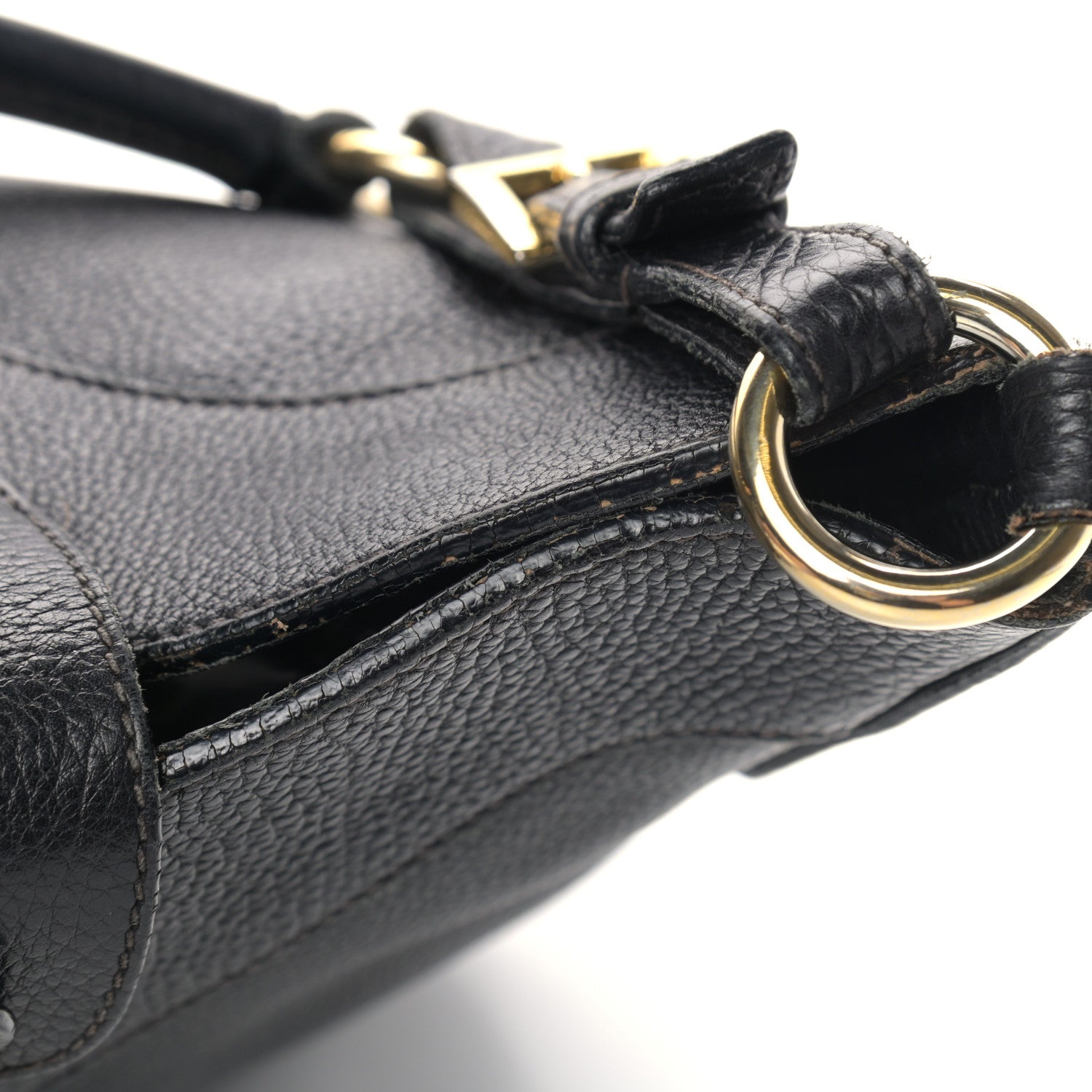 Prada Vitello Daino Pushlock Hobo Black 12 of 13