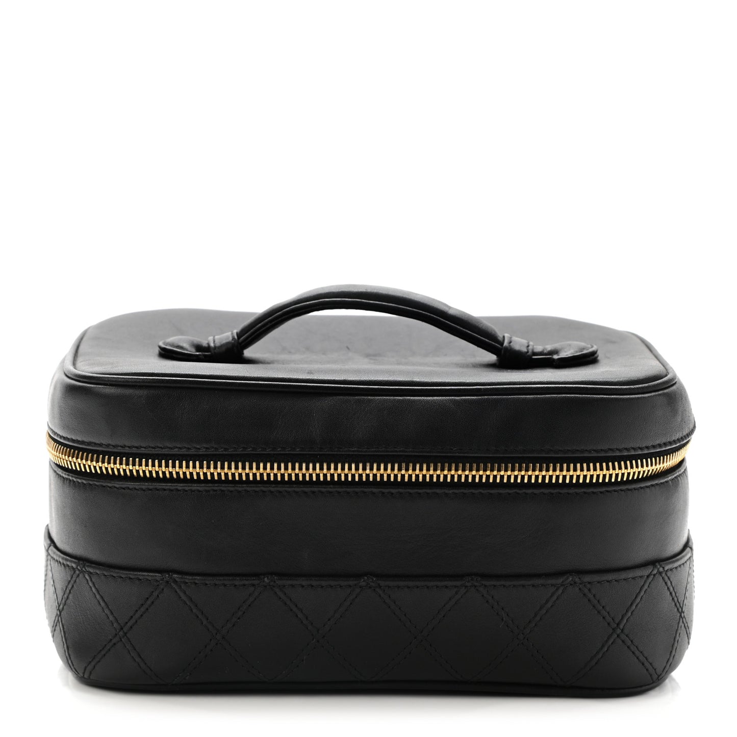 Lambskin Vanity Cosmetic Case Black