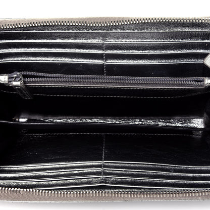 Saint Laurent Metallic Calfskin Belle De Jour Zip Around Wallet Moon 5 of 8