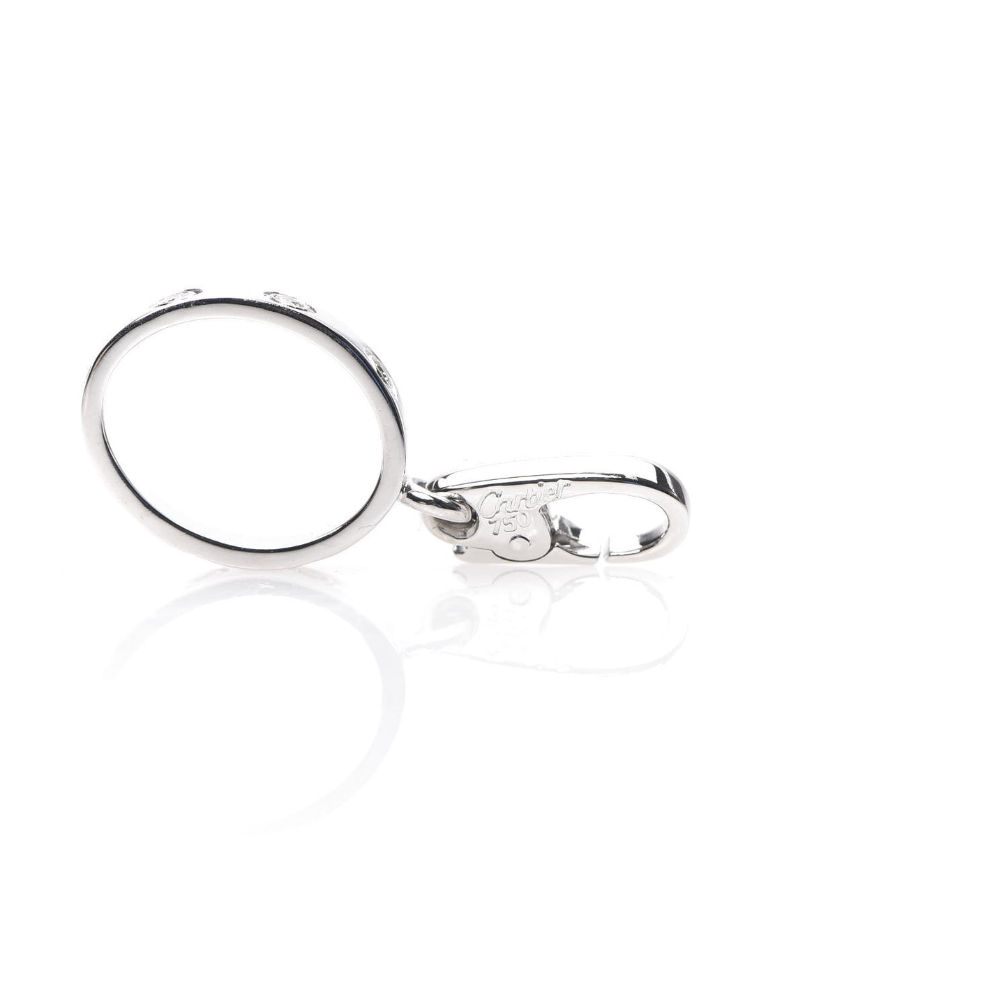 18K White Gold Diamond LOVE Ring Charm