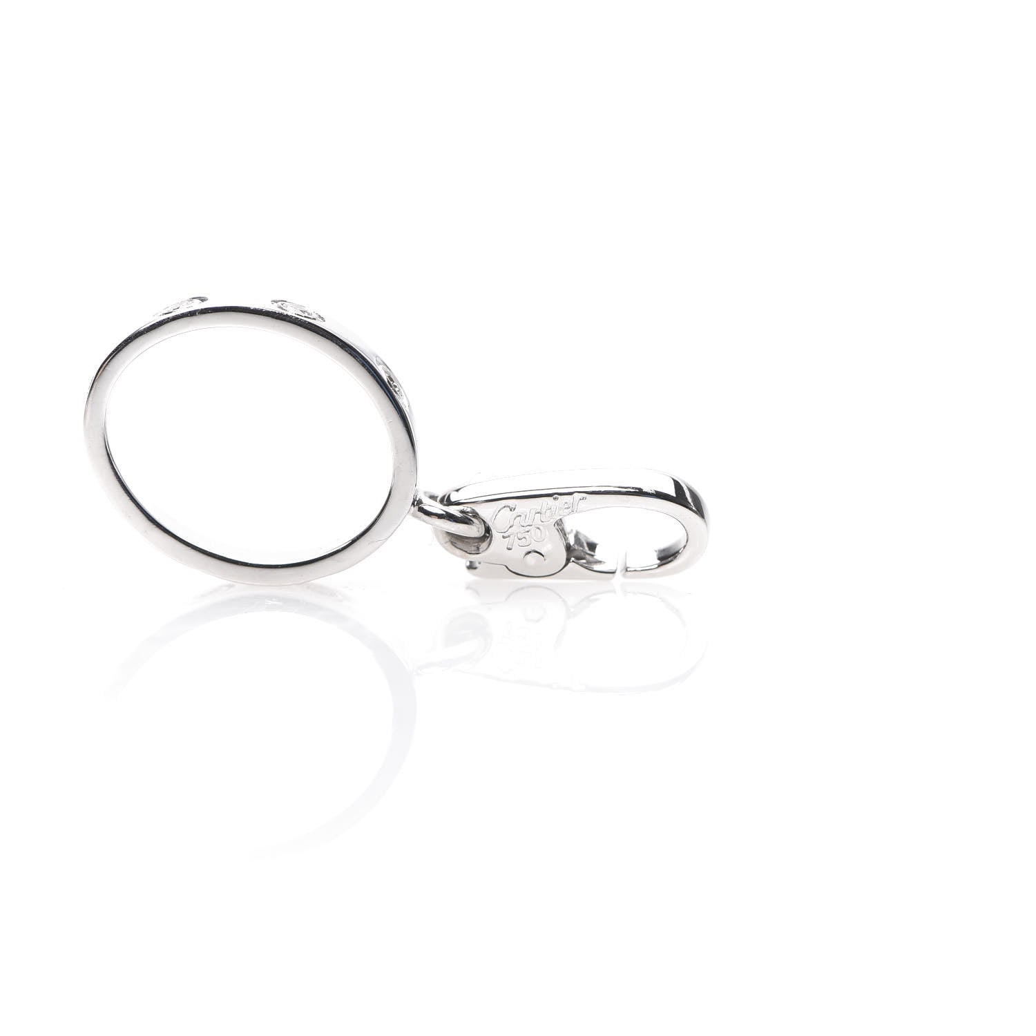 Cartier 18K White Gold Diamond LOVE Ring Charm 4 of 5