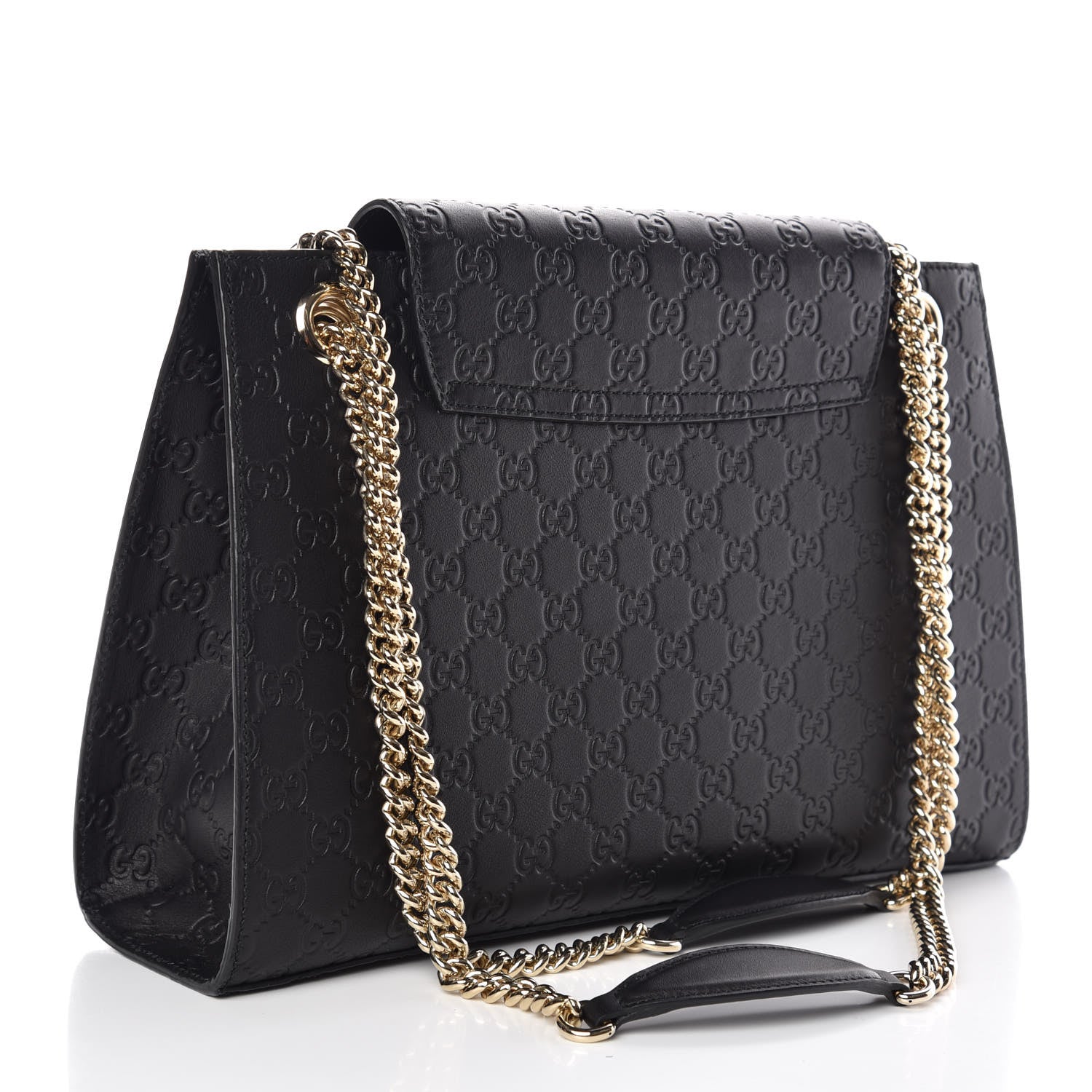 Gucci Guccissima Large Emily Chain Shoulder Bag Black 3 of 9