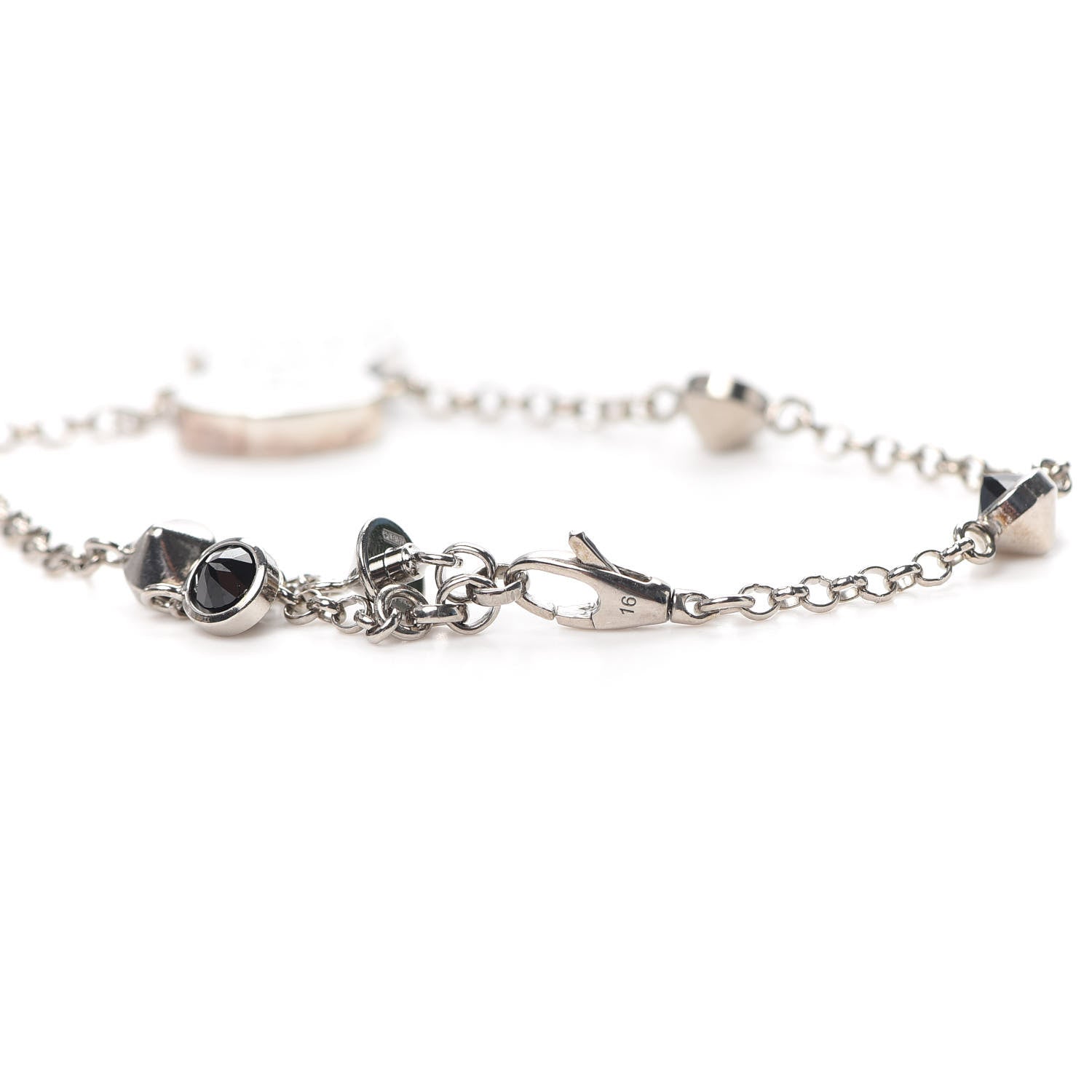 Gucci Sterling Silver Black Spinel Enamel Orso Bracelet 5 of 6