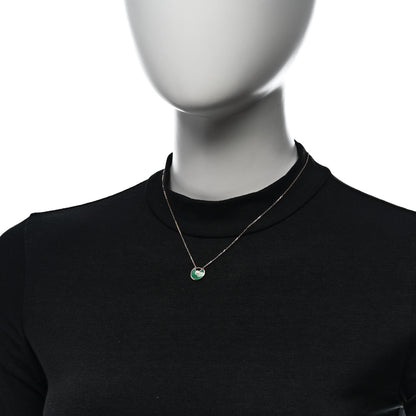 Cartier 18K Pink Gold Diamond Malachite XS Amulette de Cartier Pendant Necklace 2 of 5